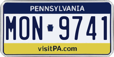 PA license plate MON9741