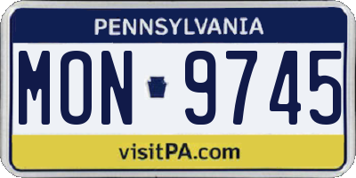 PA license plate MON9745