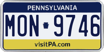 PA license plate MON9746