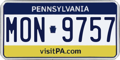 PA license plate MON9757