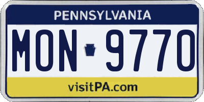 PA license plate MON9770