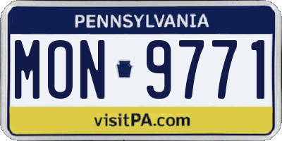 PA license plate MON9771