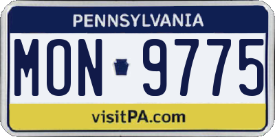 PA license plate MON9775