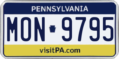 PA license plate MON9795