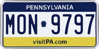 PA license plate MON9797