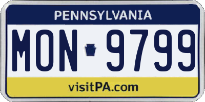 PA license plate MON9799