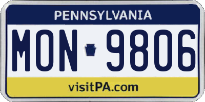 PA license plate MON9806