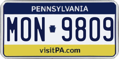 PA license plate MON9809