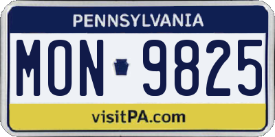 PA license plate MON9825