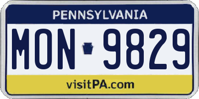 PA license plate MON9829