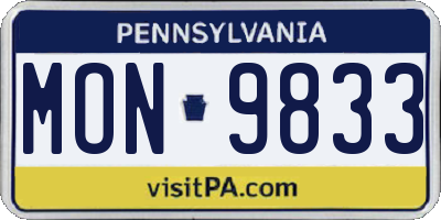 PA license plate MON9833