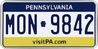 PA license plate MON9842
