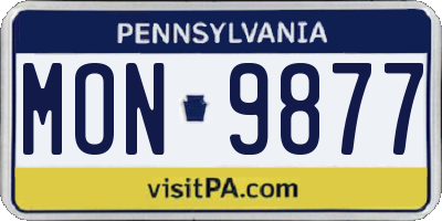PA license plate MON9877