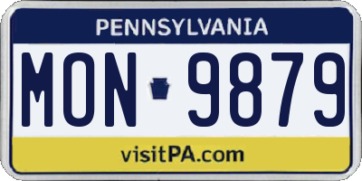 PA license plate MON9879
