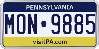 PA license plate MON9885