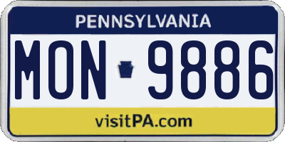 PA license plate MON9886