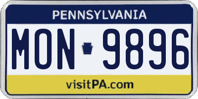 PA license plate MON9896