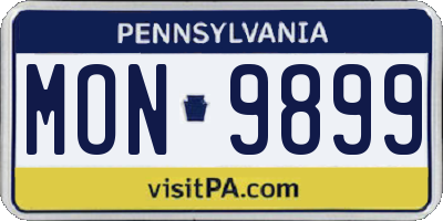 PA license plate MON9899