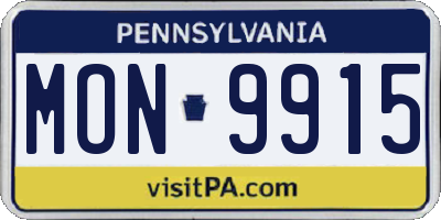 PA license plate MON9915