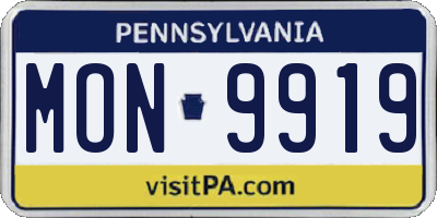 PA license plate MON9919