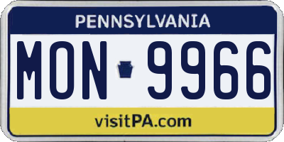 PA license plate MON9966