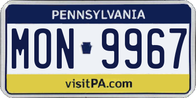 PA license plate MON9967