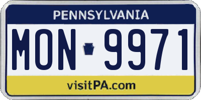 PA license plate MON9971