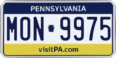 PA license plate MON9975