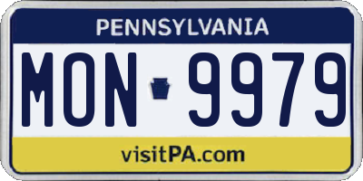 PA license plate MON9979