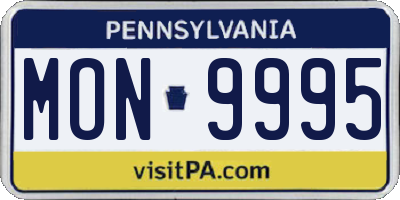 PA license plate MON9995