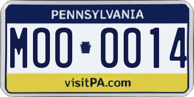 PA license plate MOO0014
