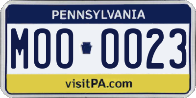 PA license plate MOO0023
