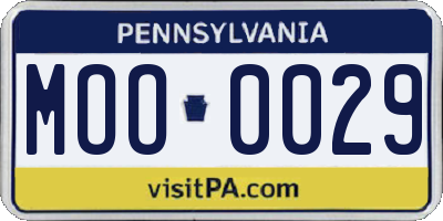 PA license plate MOO0029
