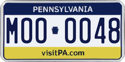 PA license plate MOO0048