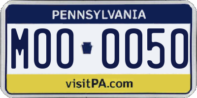 PA license plate MOO0050