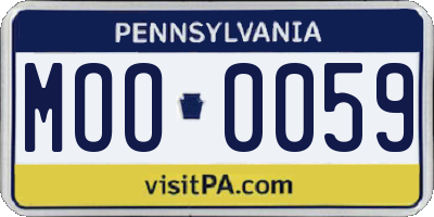 PA license plate MOO0059