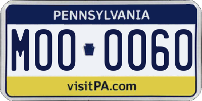PA license plate MOO0060