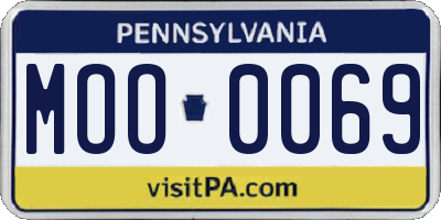 PA license plate MOO0069