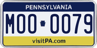 PA license plate MOO0079