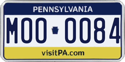 PA license plate MOO0084