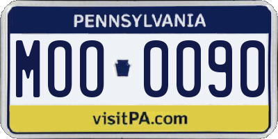 PA license plate MOO0090