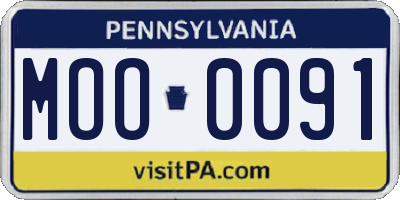 PA license plate MOO0091