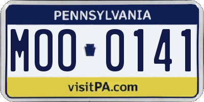 PA license plate MOO0141