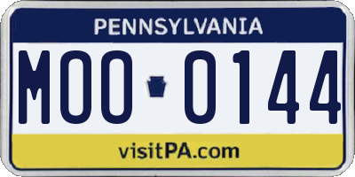 PA license plate MOO0144