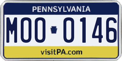 PA license plate MOO0146