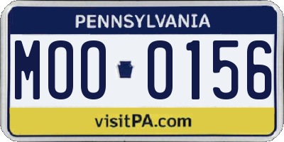 PA license plate MOO0156