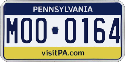 PA license plate MOO0164