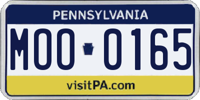 PA license plate MOO0165
