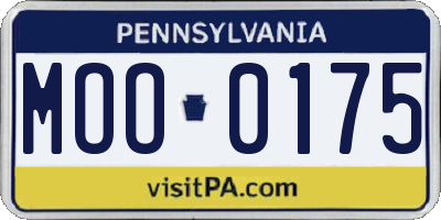 PA license plate MOO0175