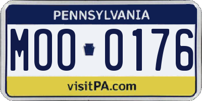 PA license plate MOO0176